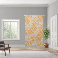 Grey Swirl Pattern on Orange Background | Blackout Curtains