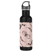 Simple Black Hearts, Floral, Infinity on Pink | Stainless Steel Water Bottle