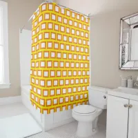 Orange Yellow and White Abstract Modern Shower Curtain