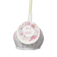 Pink Floral It's a Girl Baby Shower Cake Pops