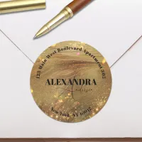 Fancy Shiny Gold Metallic Return Address Label