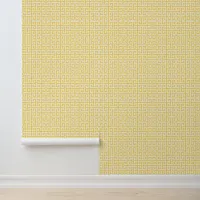 Mustard and White Greek Key Medium Wallpaper