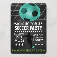 Soccer or Football Party Chalkboard Invitation