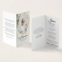 White Hydrangea Flowers Funeral Memorial Prayer Business Card