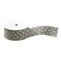 Dog Lover Puppy Theme Paw Prints and Bones Pattern Grosgrain Ribbon