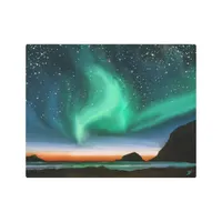 Aurora Borealis - Oil Painting Metal Print