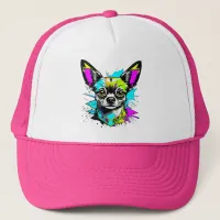 Chihuahua Cyberpunk style Art Dog Lover Trucker Hat