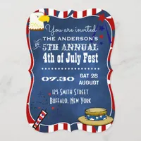 4th July Party Chalkboard Party Invitation