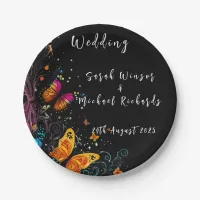 Whimsical Butterfly Garden Postcard Paper Plates