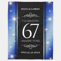 Elegant 67th Star Sapphire Wedding Anniversary Fleece Blanket