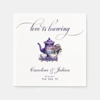 Love is Brewing Tea Party Gothic Bridal Shower Napkins