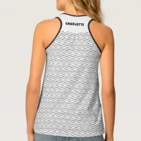 Geometric Zigzag Black And White Name Tank Top