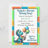 Dinosaur themed Kid's Birthday Party Invitation