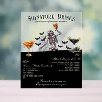 Gothic Wedding Skeleton Signature Drinks Sign