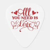 All You Need Is Love Typography Guitar Pick
