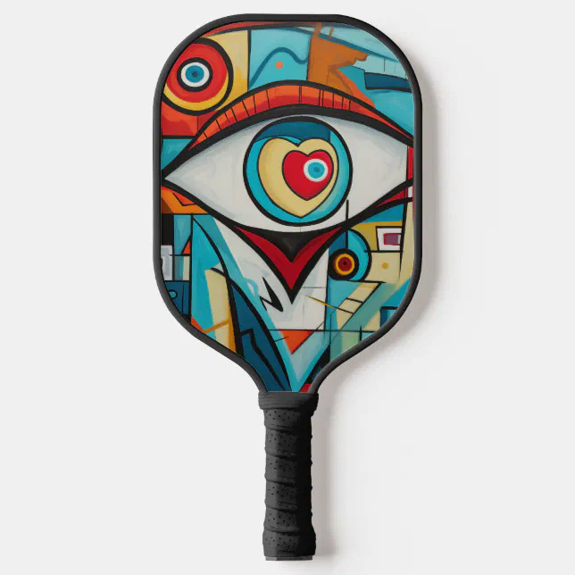 Eye Valentine Heart Love Art Deco Pickleball Paddle