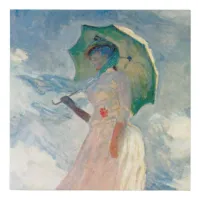 Woman with Parasol Claude Monet Vintage Art 10x10 Faux Canvas Print