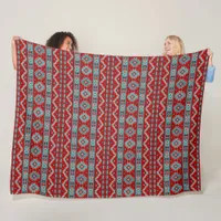 Southwest Mesas Turquoise & Red Large Fleece Blanket