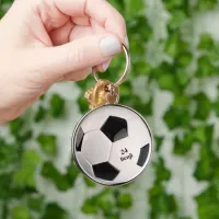 Sports American Soccer Ball Jersey Number Name Keychain
