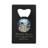 Hallowen Gothic Skulls Tarot The Lovers Wedding Credit Card Bottle Opener