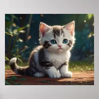 *~* Calico Sweet Kitty AP68 5:4 Feline Kitten Cat Poster