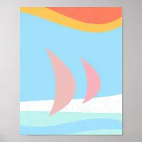 Downloadable Sailing Boats Abstract Poster