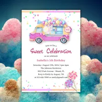 Any Age Sweet Celebration Cotton Candy Birthday Invitation