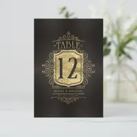 Fine Filigree Gold Wedding Table Number ID871