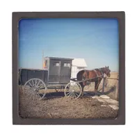 Waiting Amish Horse and Buggy Gift Box