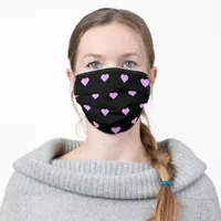 Cute and Sophisticate Pink Hearts Adult Cloth Face Mask