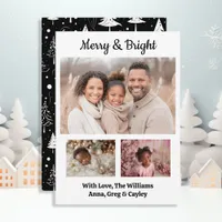 Merry and Bright Festive Family Photos Christmas Holiday Card