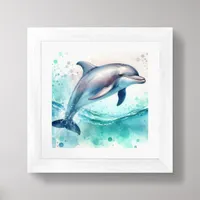 Coastal Beach Under the Sea Dolphin Ocean  Framed Art