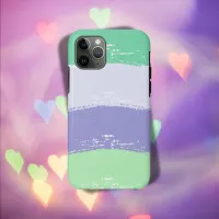 Green, Purple, Grey - Brush Strokes | iPhone 11 Pro Case