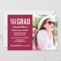 Red and White Graduation Party Invitation