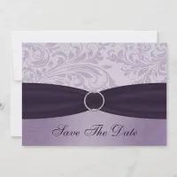 purple damask Save the date