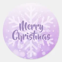 Purple Christmas Snowflake Classic Round Sticker