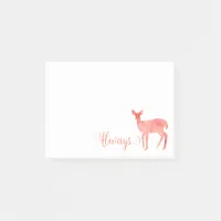 Always Pink Watercolor Doe Deer Post-it Notes