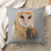 A Serene and Beautiful Barn Owl Throw Pillow
