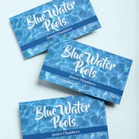 Aqua Blue Swimming Pool Photo Business Card