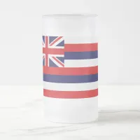 Hawaii State Flag Frosted Glass Beer Mug