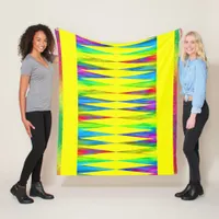 [Rainbow Fiesta] Harlequin Geometric Bright Yellow Fleece Blanket