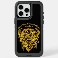 Intricate Bison Design With Tribal Elements iPhone 15 Pro Max Case