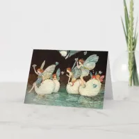 Fairies Looking through a Gothic Arch Card