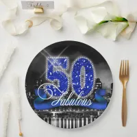 City Lights Fabulous Fifty ID191 Paper Plates