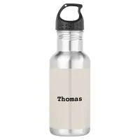 Stylish Minimalist Simple Elegant Custom Name Stainless Steel Water Bottle