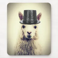 Alpaca in a Tophat Mouse Pad