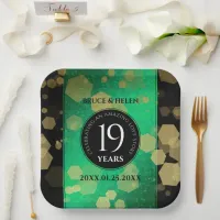 Elegant 19th Jade Wedding Anniversary Celebration Paper Plates
