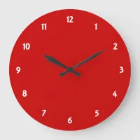 White Number Clock Face with Red Round Clock