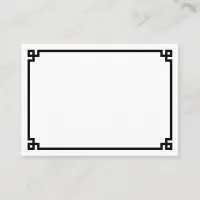 Minimalist Black Greek Key Border Wedding Place Card