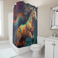 Cosmic Psychedelic Horse: Surreal Journey  Shower Curtain